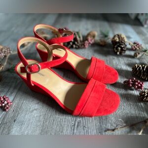 J.CREW - Red Suede Women's Heals
